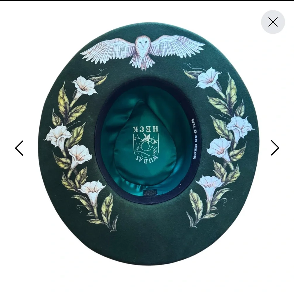NIB - Wild As Heck Green Floral Hat - Picture 4 of 4